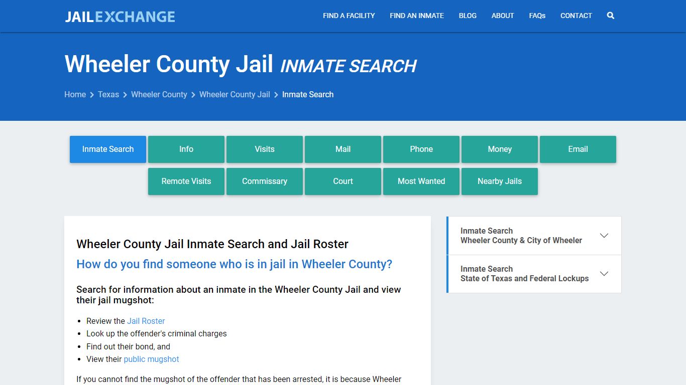 Inmate Search: Roster & Mugshots - Wheeler County Jail, TX